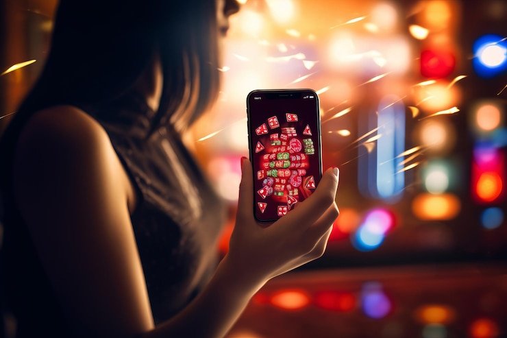 Pengguna membaca ketentuan penawaran mobile